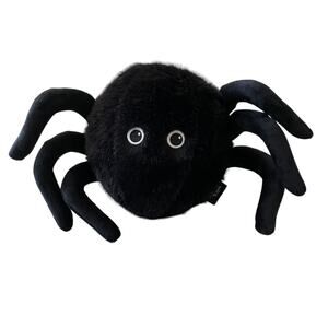 Cynthia Rowley Halloween Spider Pillow Black Faux Fur Spooky NEW